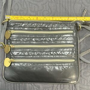 Pewter 4 section crossbody bag